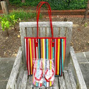Lancôme Tote with Matching Flip Flops